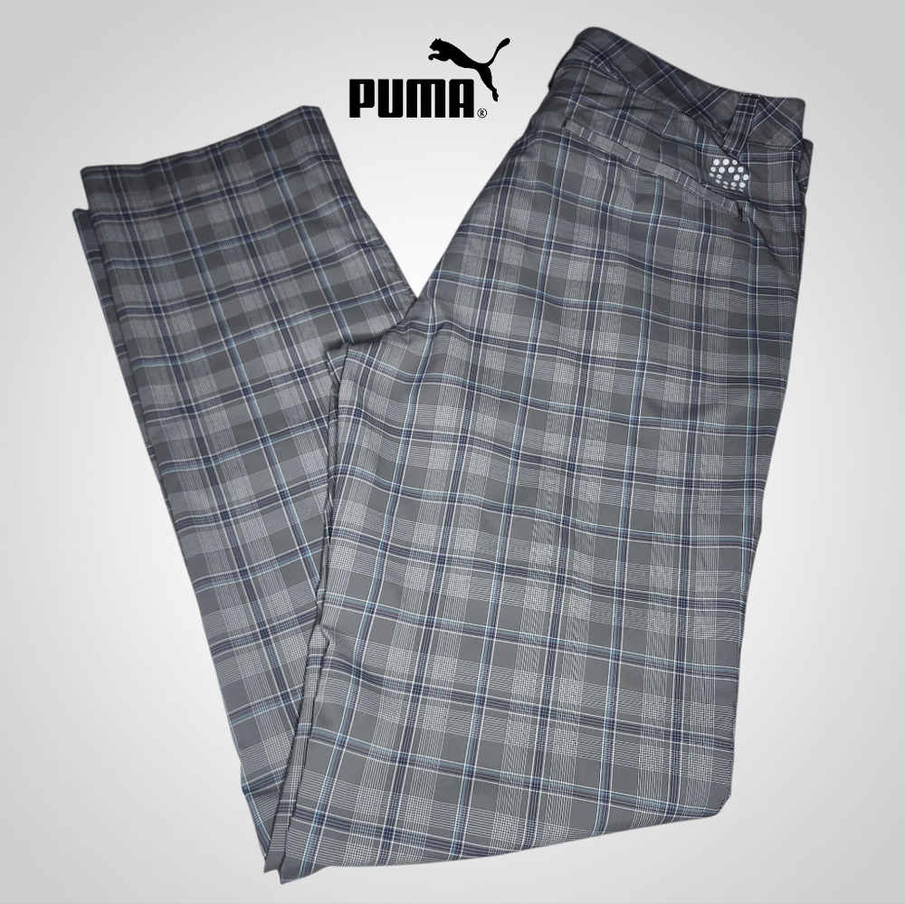 PUMA Gray Plaid Golf Pants - 34